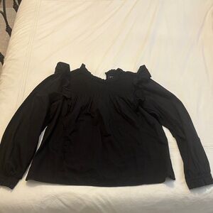 GAP Black Ruffled Women's Blouse